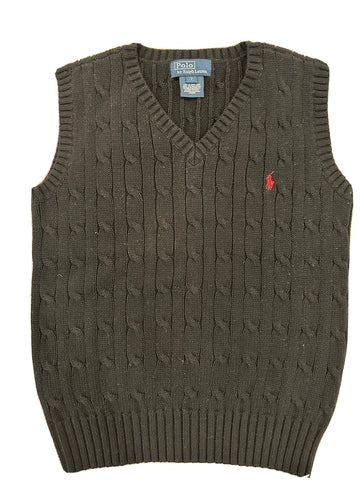 Cable-Knit Cotton Sweater Vest - Grey