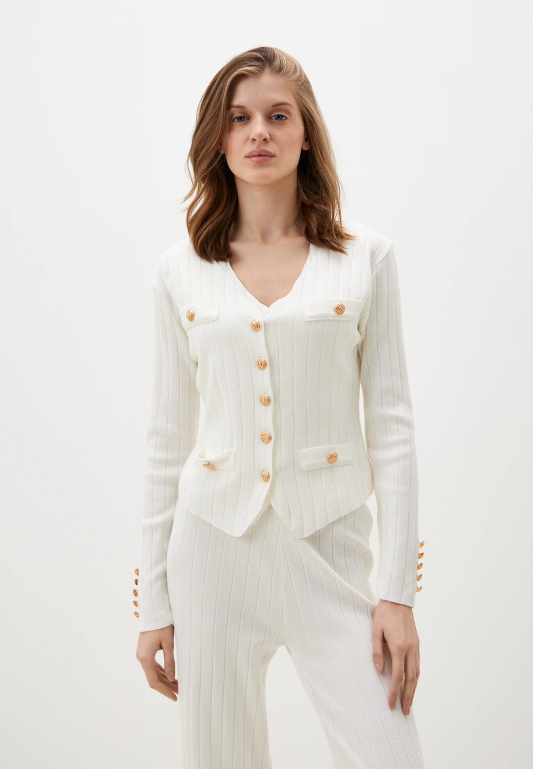 Premium Luxury Knitted Suit For Ladies - White