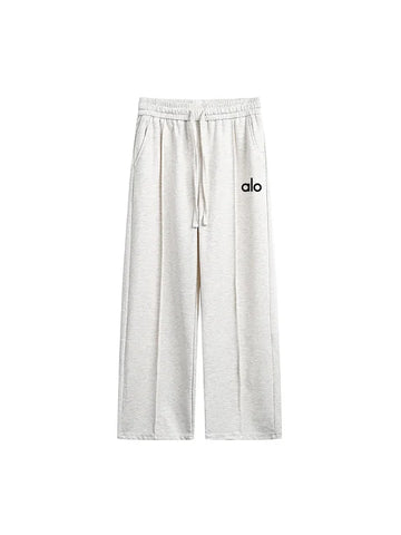 ALO Unisex Street Casual Wide Leg Sports Pants - White