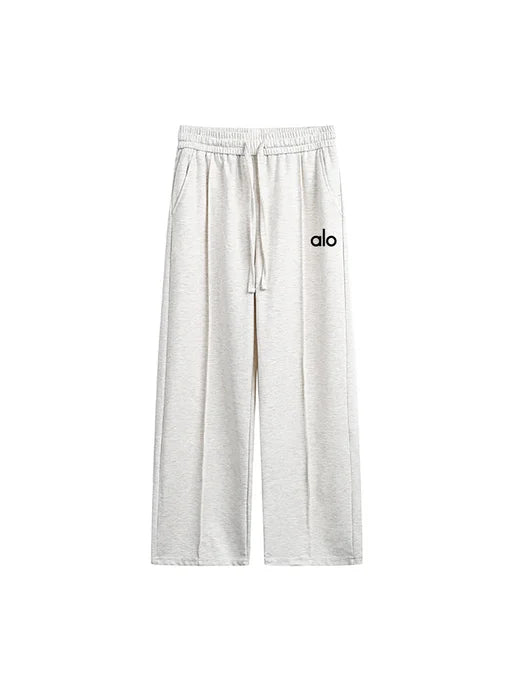 ALO Unisex Street Casual Wide Leg Sports Pants - White